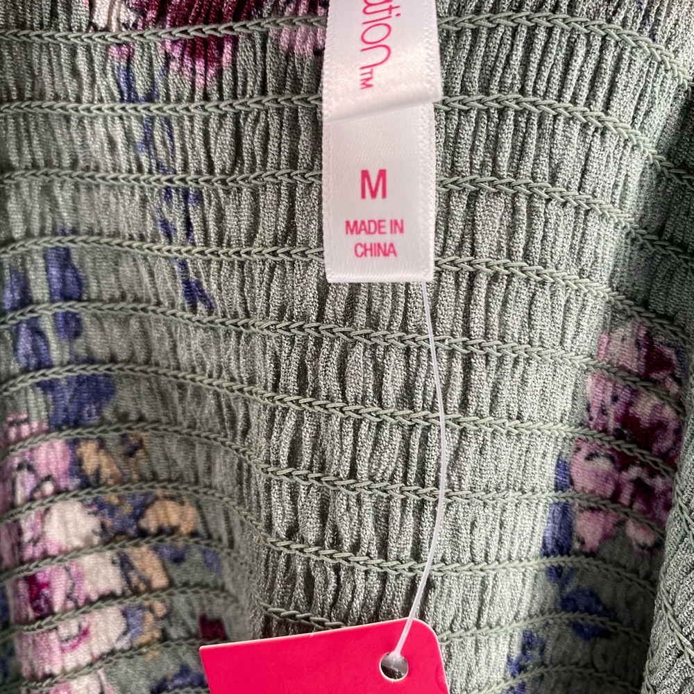 Floral Print Short Sleeve Smocked Top Dress - Picture 5 of 5